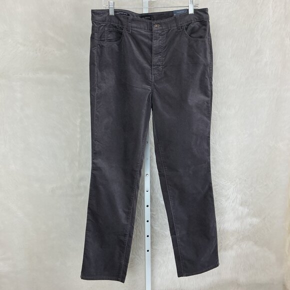 Talbots Gray High Waisted Velveteen Straight Leg Pants NWT 14 - Picture 1 of 6
